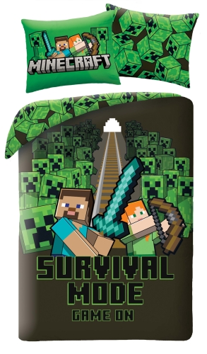 Pościel Młodzieżowa 140X200 MINECRAFT Steve Creeper Mikrofibra  