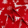 Narzuta Świąteczna 170x210 Renifery Gwiazdki Czerwona Merry CHristmas 