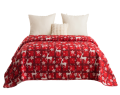 Narzuta Świąteczna 200x220 Renifery Gwiazdki Czerwona Merry CHristmas 