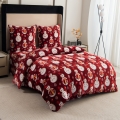 Pościel Świąteczna 160x200 Bałwanki Czerwone Pluszowa 