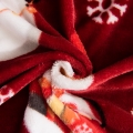 Pościel Świąteczna 160x200 Bałwanki Czerwone Pluszowa 
