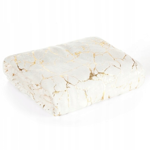 Koc 150 x 200 Mikrofibra Glamour Kremowy