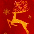 Koc 160x200 Świąteczny Dekoracyjny Renifery Świąteczne Czerwony