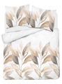Pościel Satynowa 160x200 Liście w odcieniach beżu Jesienna
