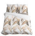 Pościel Satynowa 160x200 Liście w odcieniach beżu Jesienna