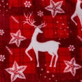 Puszysty koc świąteczny 160x200 Renifer Świąteczny Czerwony kratka 