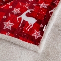 Puszysty koc świąteczny 160x200 Renifer Świąteczny Czerwony kratka 
