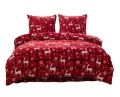 Pościel Świąteczna 140x200 Renifery Czerwone Pluszowa 