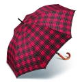 Parasol Happy Rain Długi Long Kratka Bordowa