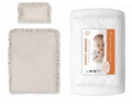 Komplet Niemowlęcy Pościel z falbanką 100x135 Bawełniana 2 cżęściowa Beżowa + Kołderka 100x135