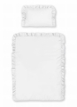 Komplet Niemowlęcy Pościel z falbanką 100x135 Bawełniana 2 cżęściowa Biała White + Kołderka 100x135