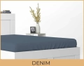 Prześcieradło Satynowe z gumką 90x200 Niebieskie Denim Blue