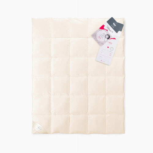 Kołdra PUCH GĘSI 70% 155x200 Basic Ciepła Zimowa 1500g kremowa 