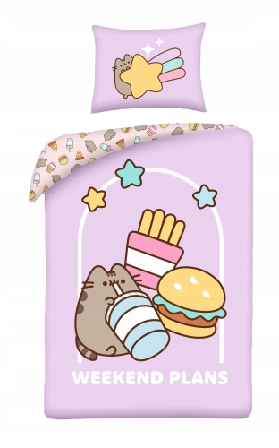 Pościel Młodzieżowa 140X200 Pusheen Kotek Mikrofibra 