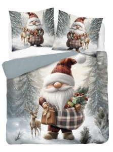 Pościel Świąteczna 160x200 Skrzat Świąteczny Holland MERRY CHRISTMAS   