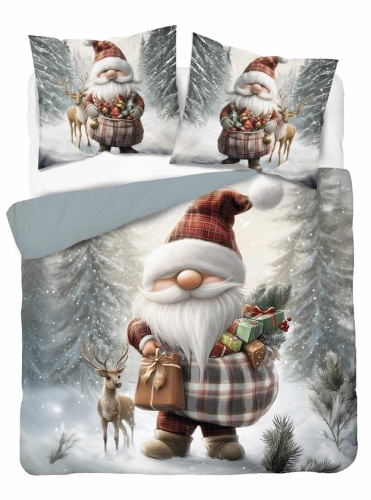 Pościel Świąteczna 160x200 Skrzat Świąteczny Holland MERRY CHRISTMAS   