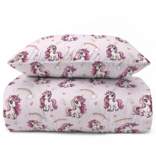 Pościel Dziecięca 160x200 Jednorożec Unicorn Różowy XOXO Dreams   