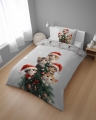 Pościel Świąteczna 160x200 Kotki Świąteczne MERRY CHRISTMAS   