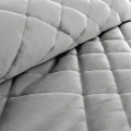 Narzuta dekoracyjna 170x210 Srebrna welwetowa geometryczne pikowanie  