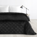 Narzuta dekoracyjna 200x220 Czarna welwetowa geometryczne pikowanie   