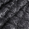 Narzuta dekoracyjna 200x220 Czarna welwetowa geometryczne pikowanie z błyszczącym nadrukiem