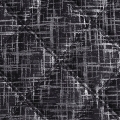 Narzuta dekoracyjna 220x240 Czarna welwetowa geometryczne pikowanie z błyszczącym nadrukiem 
