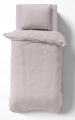 Pościel Satynowa 140x200 Gładka w Pasy Premium pudrowy róż