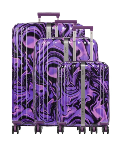  Zestaw walizek L/M/S 4 koła Travelite Lascana Purple Swirl Premium