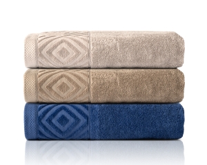 Zestaw 3szt. ręczników 50x90 Paula Perłowy - Taupe - Ciemny Niebieski 550g 100% bawełna 