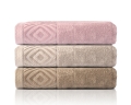 Zestaw 3szt ręczników 70x140 Paula 3szt. Różowy - Perłowy - Taupe 550g 100% bawełna  