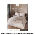 Pościel Świąteczna 160x200 Renifer Choinka Jasna 100% Satyna Bawełniana  