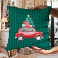 Poszewka Świąteczna Welurowa 40x40 Samochodzik Bajkowe Święta