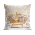 Poszewka Świąteczna Welurowa 40x40 Złote Sanie Bajkowe Święta  