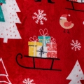 Puszysty koc świąteczny 160x200 Choinki Bałwanki Świąteczne Czerwony BARANEK 