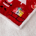 Puszysty koc świąteczny 160x200 Choinki Bałwanki Świąteczne Czerwony BARANEK 