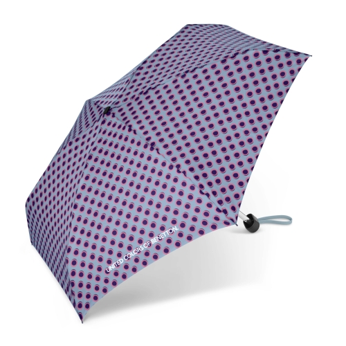 Parasol Benetton kieszonkowy Ultra Mini Kropki Kolorowe Lila Fiolet AC tourmaline