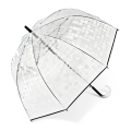 Parasol Pierre Cardin Biało Czarny Przezroczysty Long AC Domeshape Transparence 3D