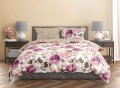 Pościel Satynowa 140x200 Milagro Kwiaty Dwustronna