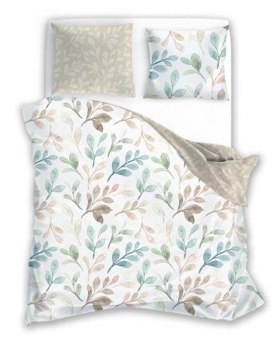 Pościel Satynowa 140x200 Milagro Kwiaty Dwustronna jasna Pastelowa