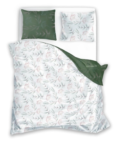 Pościel Satynowa 140x200 Milagro Kwiaty Dwustronna jasna 