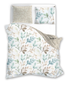 Pościel Satynowa 220x200 Milagro Kwiaty Dwustronna jasna Pastelowa