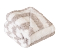 Koc Narzuta 160x200 Gala Paski Beżowy miękki/puszysty