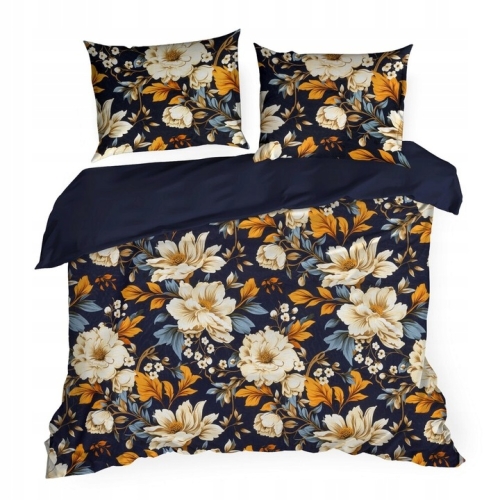 Pościel Bawełniana 220x200 Fiora z bawełny ranforce z wzorem kwiatowym 