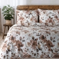 Pościel Satynowa 160x200 Kwiaty  
