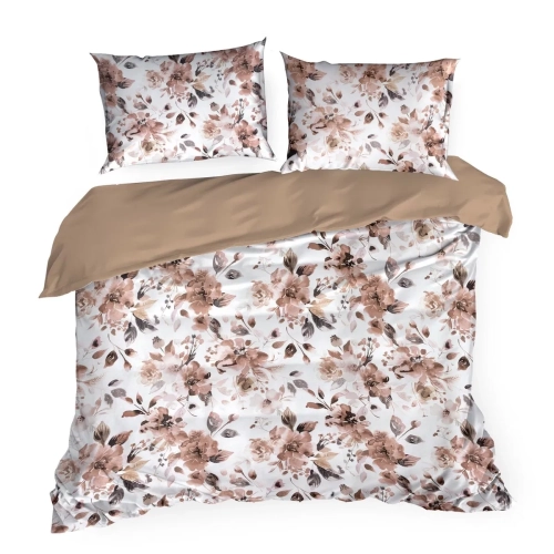 Pościel Satynowa 160x200 Kwiaty  