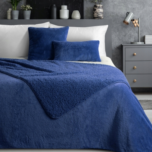 Narzuta dekoracyjna 220x240 Nina Niebieska Baranek Sherpa 