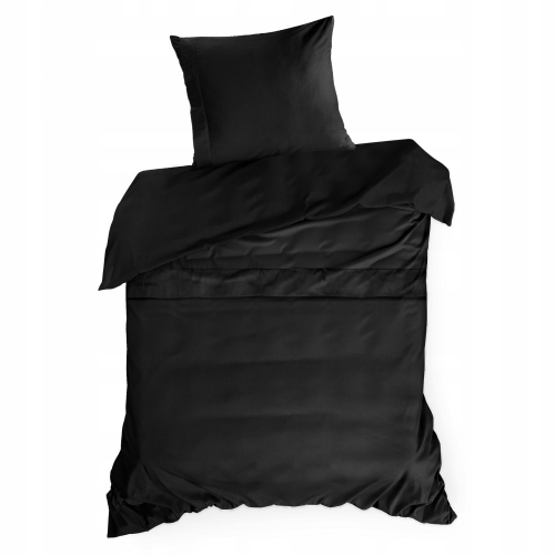 Pościel z Makosatyny bawełnianej 140x200 by Eva Minge Premium Jednobarwna Czarna