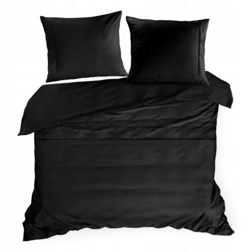 Pościel z Makosatyny bawełnianej 220x200 by Eva Minge Premium Jednobarwna Czarny