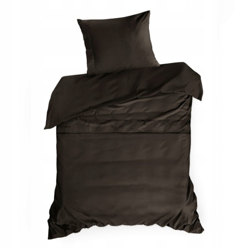 Pościel z Makosatyny bawełnianej 140x200 by Eva Minge Premium Jednobarwna Brąz
