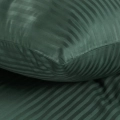 Pościel Satynowa 160x200 Gładka w Pasy Premium zielony